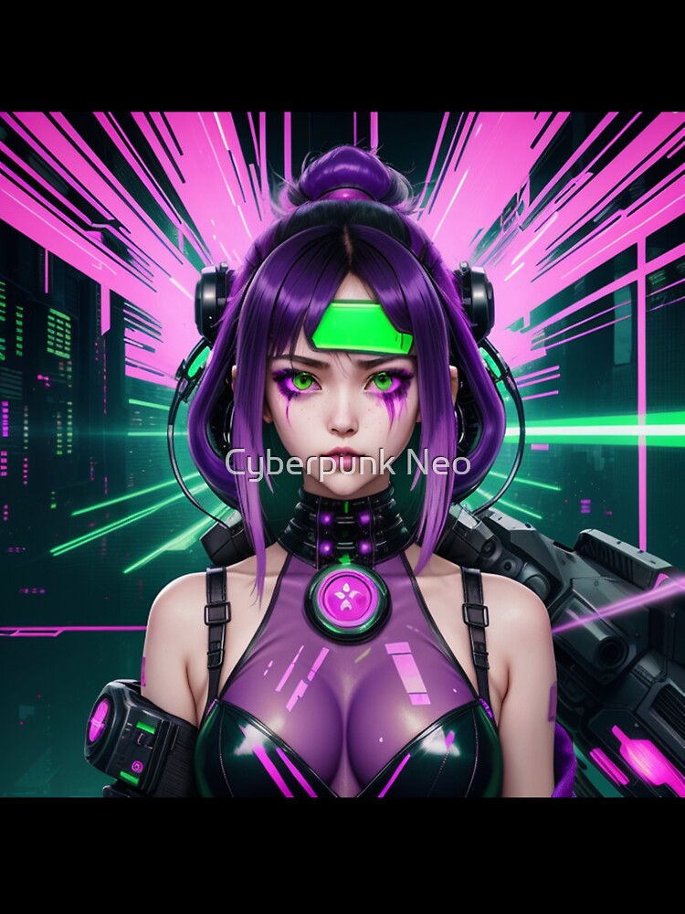 Cyberpunk Anime Girl 7 by Cyberpunk Neo T-Shirts, Hoodie, Sweatshirt | BlankRebels.com (Image 3)