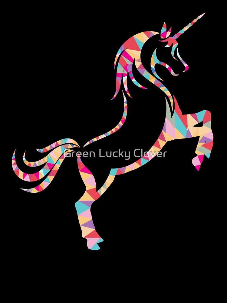 Geometric Magical Unicorn by Green Lucky Clover T-Shirts, Hoodie, Sweatshirt | BlankRebels.com (Image 3)