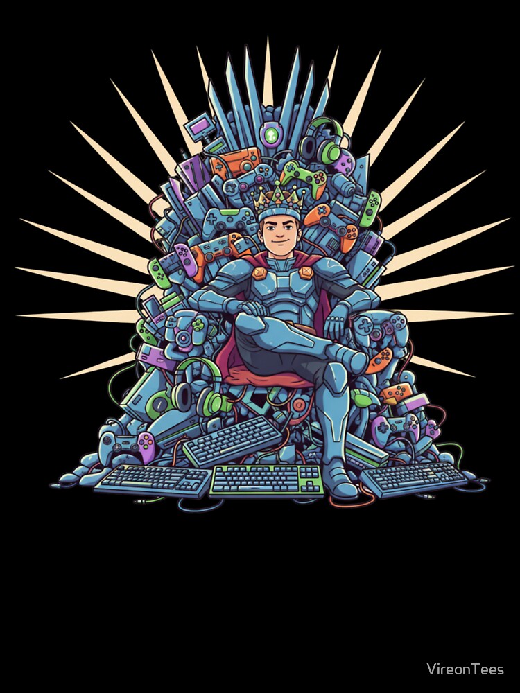 Gamer King Sitting on Throne by VireonTees T-Shirts, Hoodie, Sweatshirt | BlankRebels.com (Image 3)