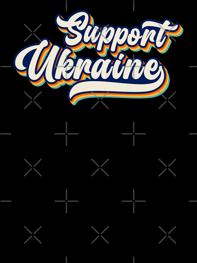 Support Ukraine Old Blue Green Typography Phrase by Vasabi88