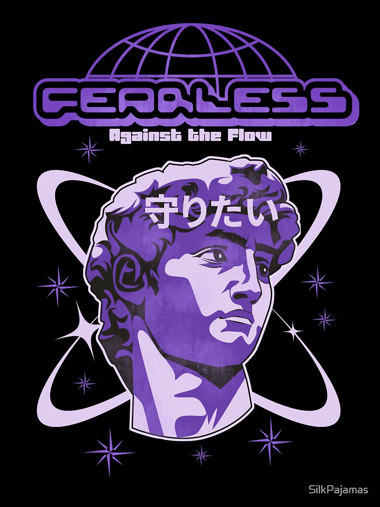 Fearless Against the Flow Y2K Black Japanese Streetwear Tee by SilkPajamas Hoodie, Sweatshirt | BlankRebels.com (Image 3)