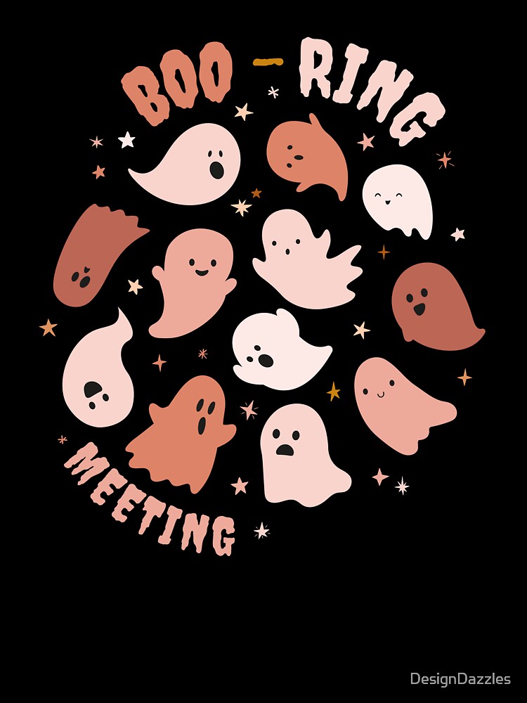 Boo-ring meeting | Halloween | Cute little Ghosts Meeting by DesignDazzles T-Shirts, Hoodie, Sweatshirt (Image 3)