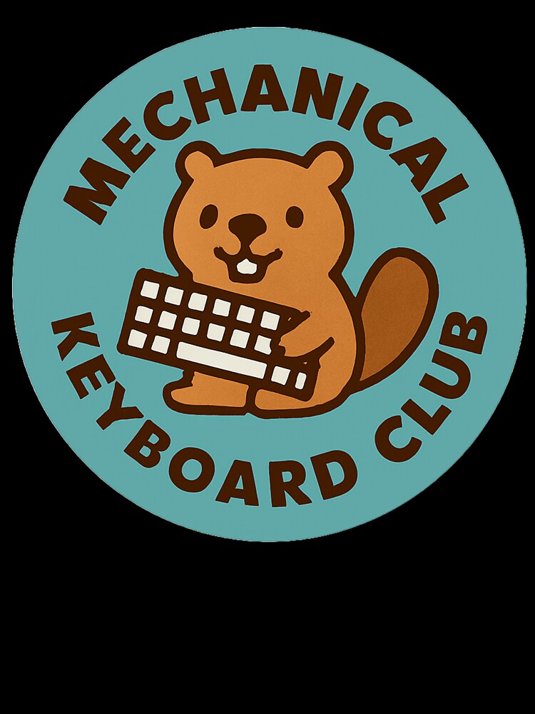 Mechanical Keyboard Club Retro Badge - Cute Beaver Tech Enthusiast Art by TSE DESIGN T-Shirts, Hoodie, Sweatshirt (Image 3)