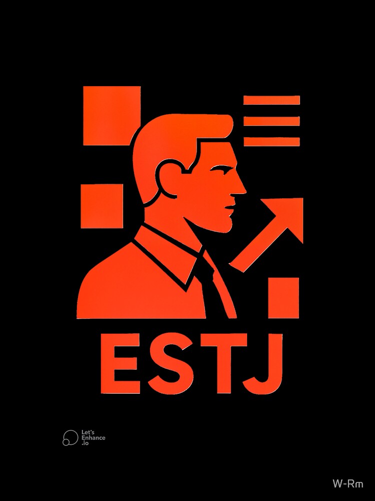 ESTJ Personality Abstract Art – MBTI Design (Center Print) by W-Rm