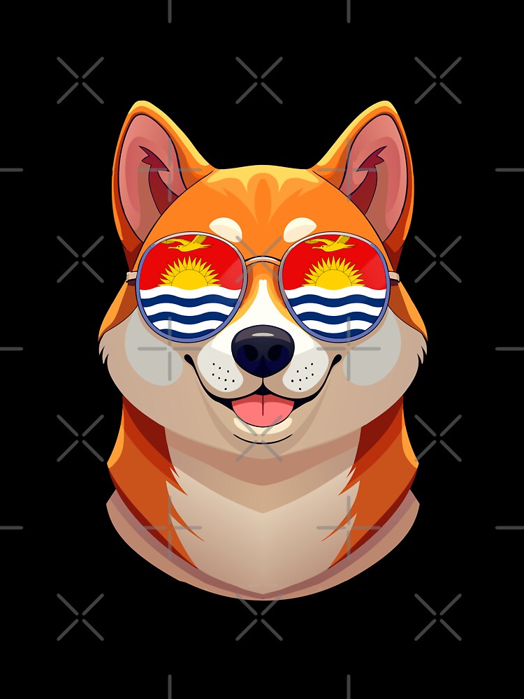 Vintage Patriotic Shiba Inu Ikiribati Flag by DreamBrushy