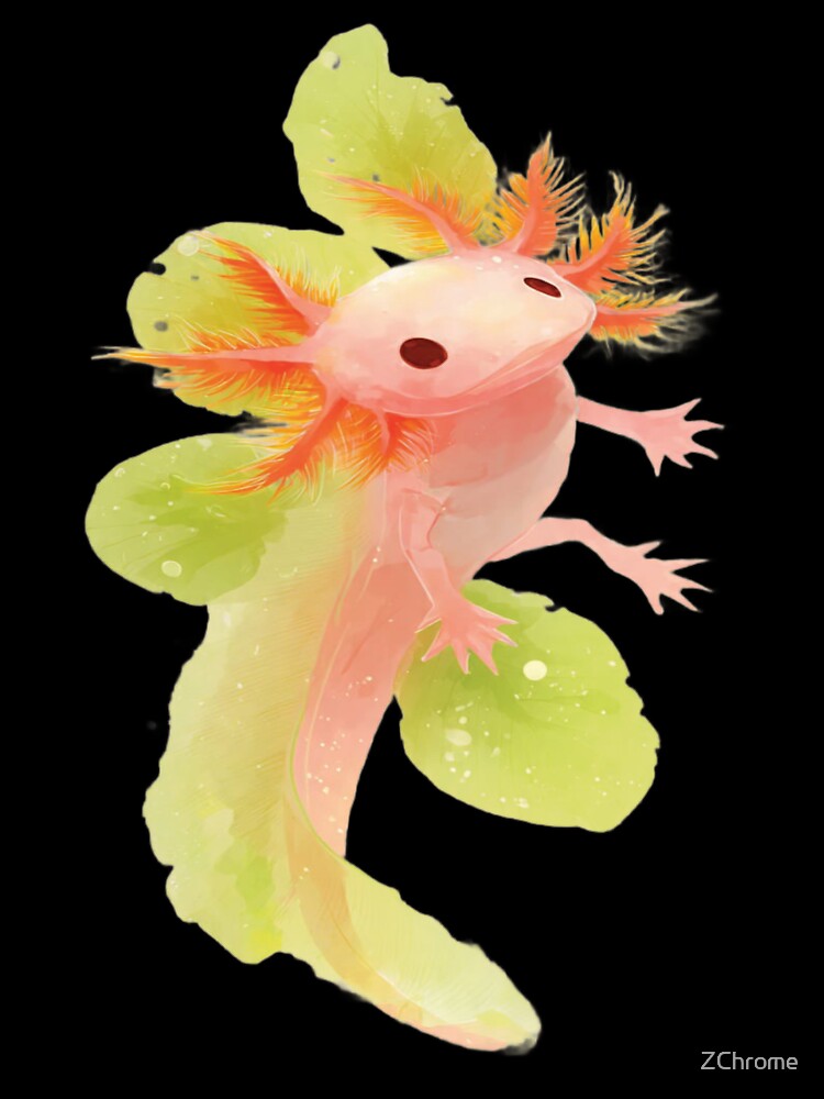 Pastel Axolotl Dream | Kawaii Watercolour Floating Axolotl | Soft Ethereal Aesthetic by ZChrome T-Shirts,... (Image 3)