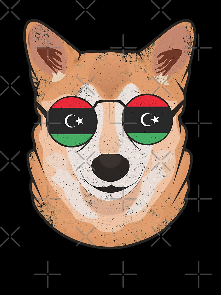 Vintage Patriotic Shiba Inu Libyan Flag by feether-store