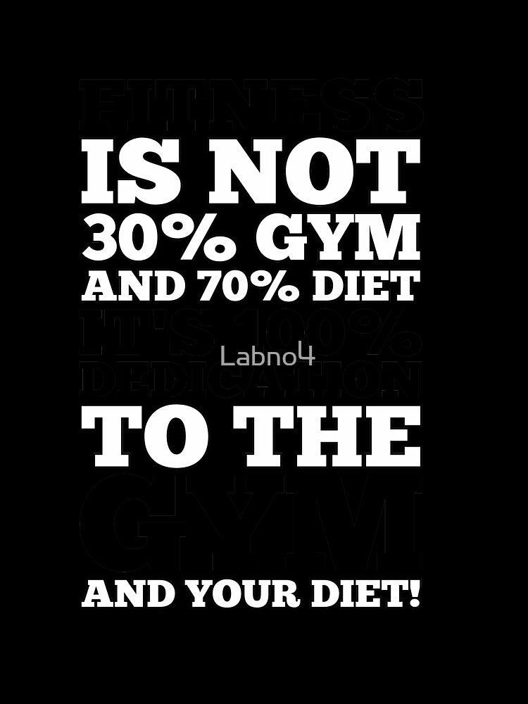 Fitness Is Not 30% Gym And & 70% Diet It’s 100% Dedication To The Gym And Your Diet! - Gym Motivational Quotes... (Image 3)