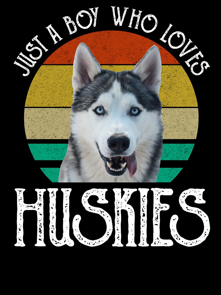 Just A Boy Who Loves Huskies by Cat Lady Designs T-Shirts, Hoodie, Sweatshirt | BlankRebels.com (Image 3)