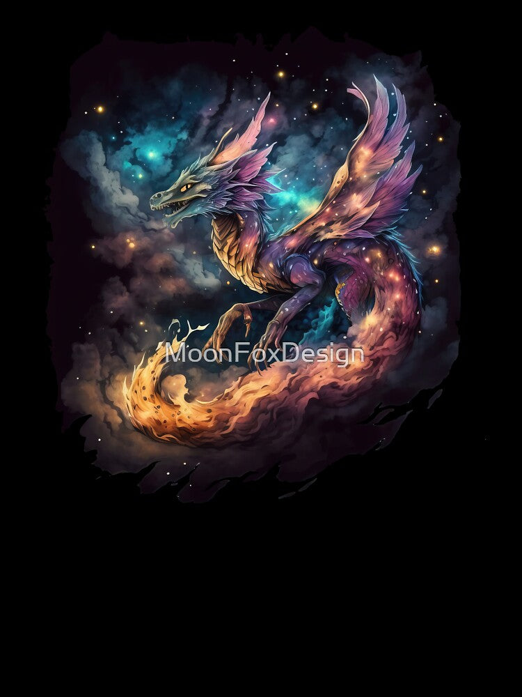 Starry Dragon in the Deep Space, Nebula Background by MoonFoxDesign T-Shirts, Hoodie, Sweatshirt | BlankRebels.com (Image 3)