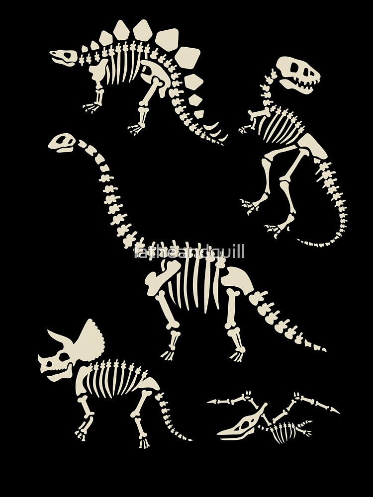 Dinosaur Fossils in Black by latheandquill T-Shirts, Hoodie, Sweatshirt | BlankRebels.com (Image 3)