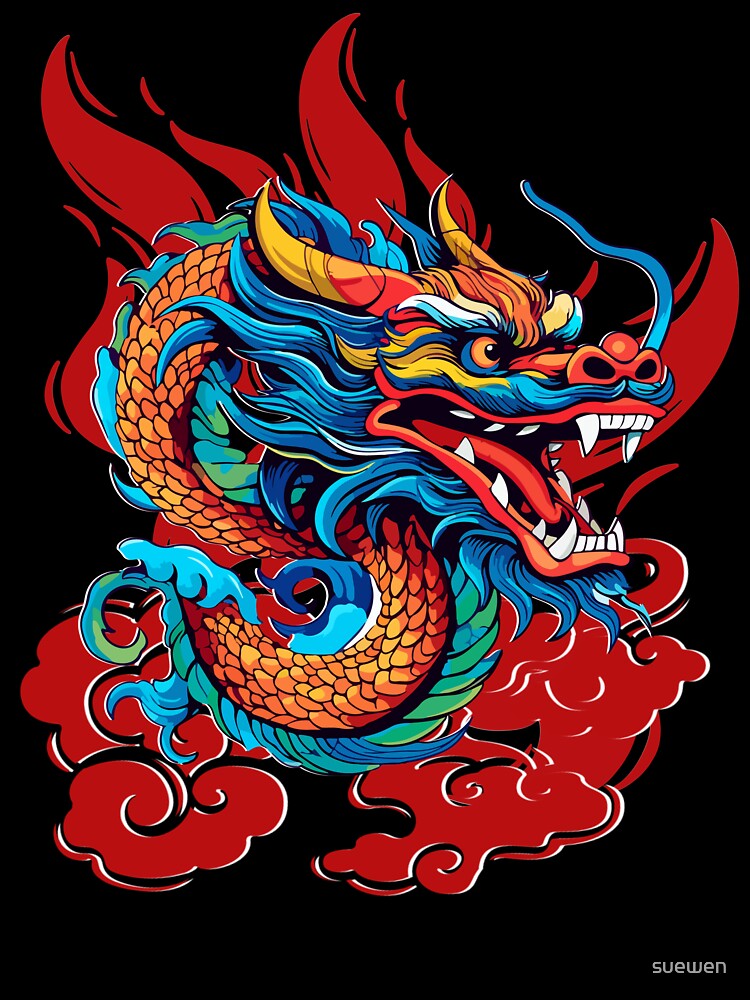 Dragon In Red Smoking Flames by suewen T-Shirts, Hoodie, Sweatshirt | BlankRebels.com (Image 3)