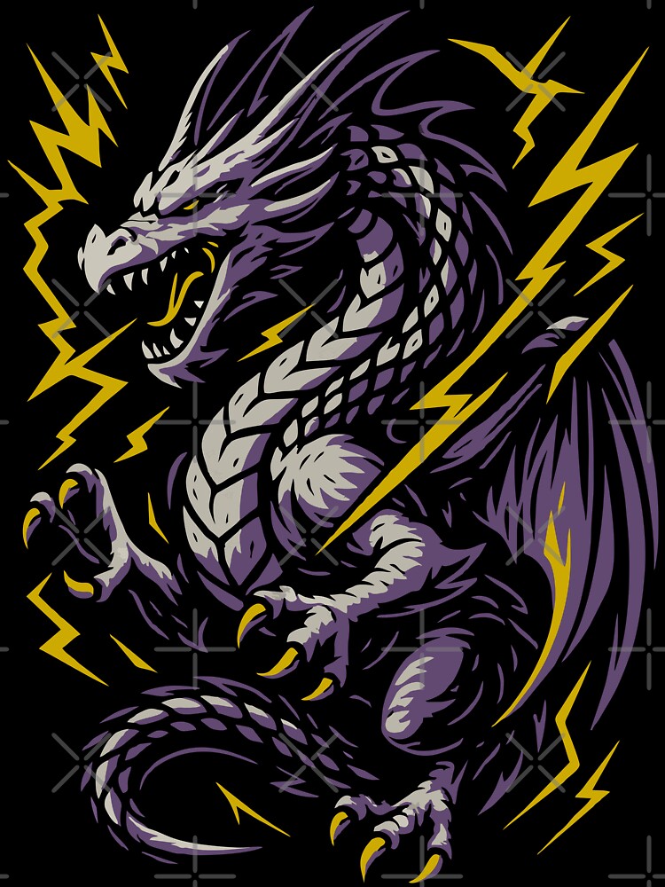Purple Lightning Dragon by theOne_Design T-Shirts, Hoodie, Sweatshirt | BlankRebels.com (Image 3)