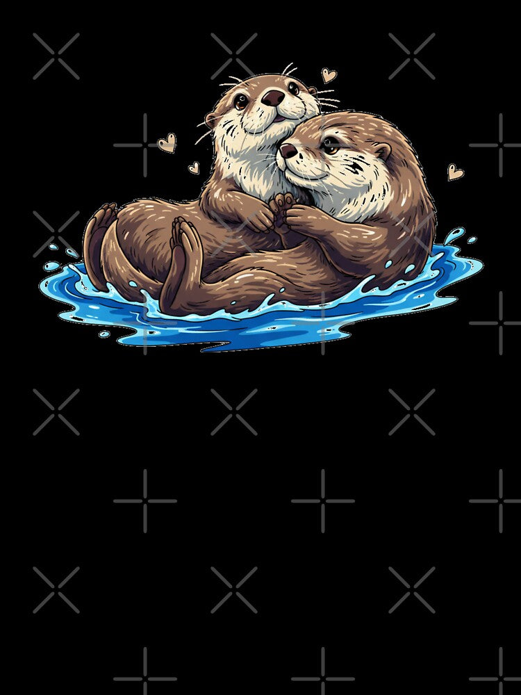 Sea Otters Holding Paws Cute Couple Sticker Romantic Anniversary Gift by Relatable-Ramen T-Shirts, Hoodie,... (Image 3)