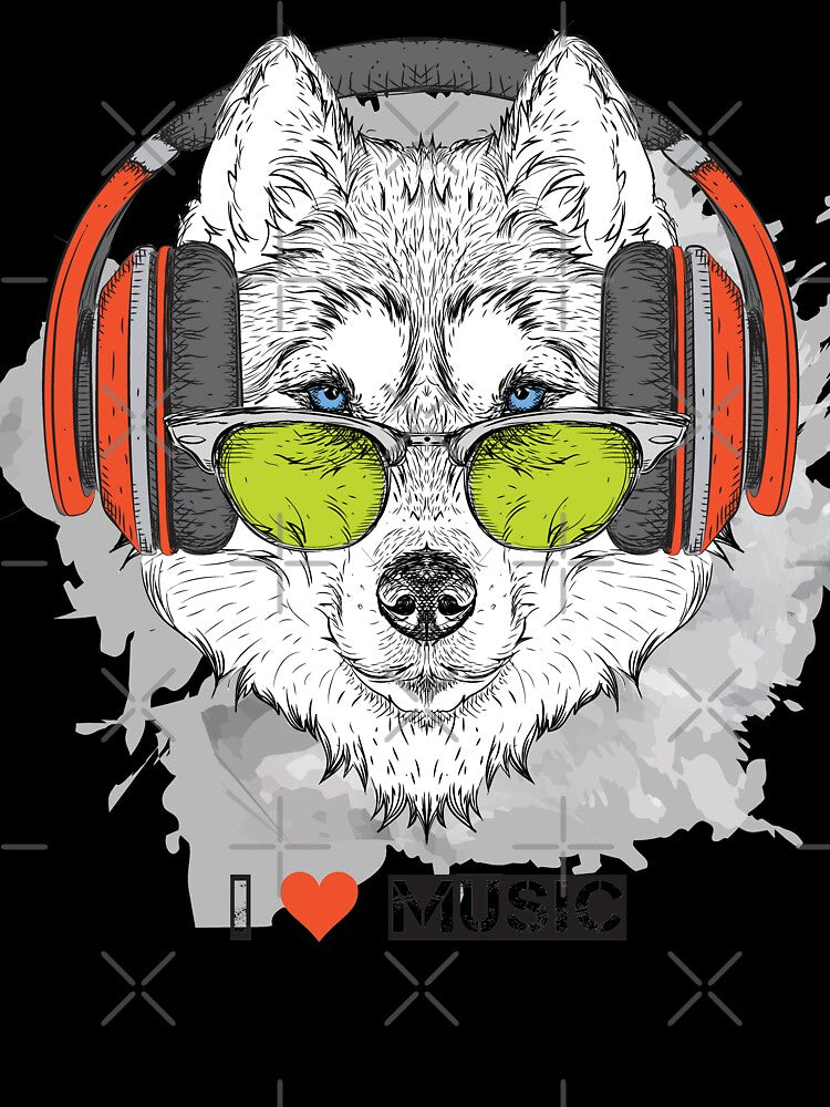 Huskies, I Love Music by jothi-designers T-Shirts, Hoodie, Sweatshirt | BlankRebels.com (Image 3)