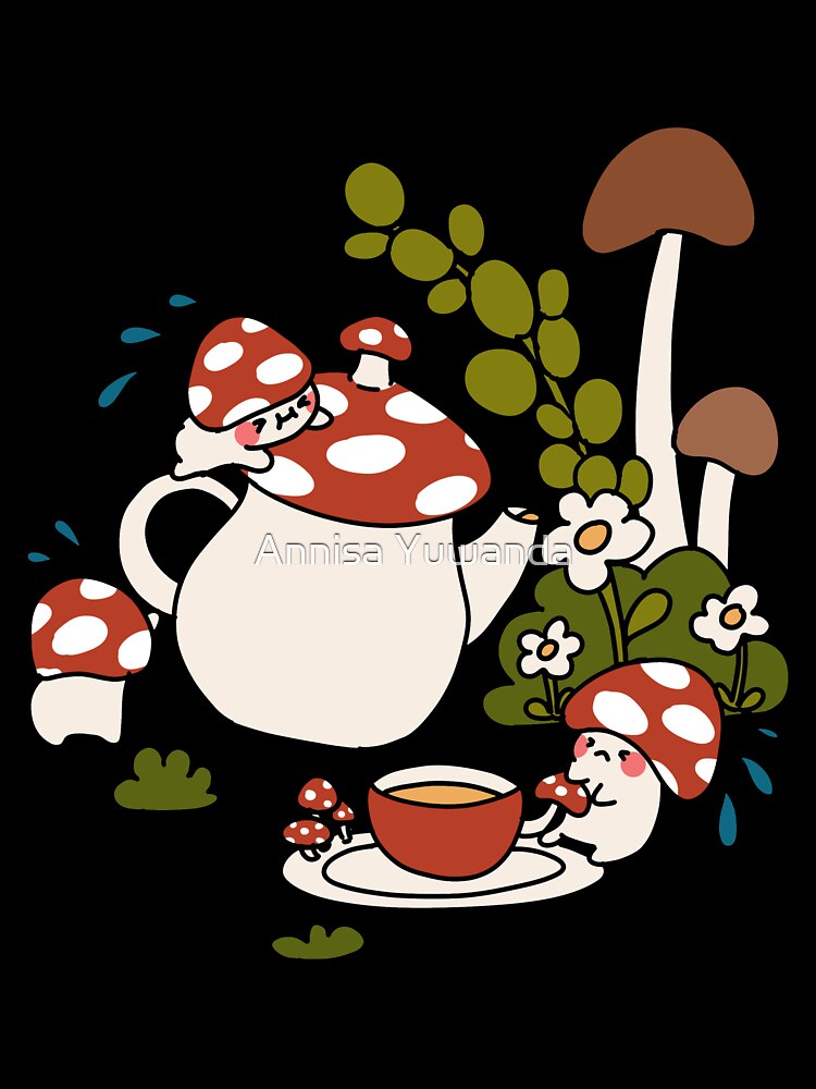 Cute Kawaii Mushroom Tea Party #2 by Annisa Yuwanda T-Shirts, Hoodie, Sweatshirt | BlankRebels.com (Image 3)