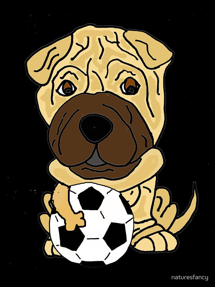 Funny Shar Pei Dog Playing Football by Nature's Fancy