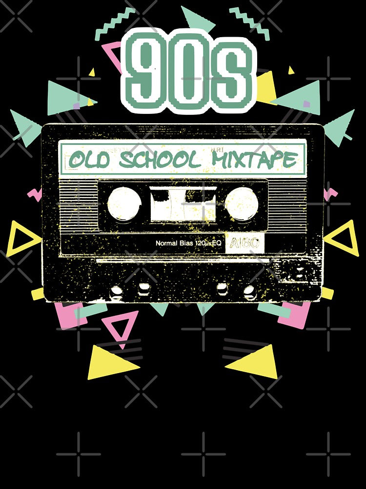 Old School Mixtape 90s Music Nostalgic Cassette & Geometric T-Shirts, Hoodie, Sweatshirt