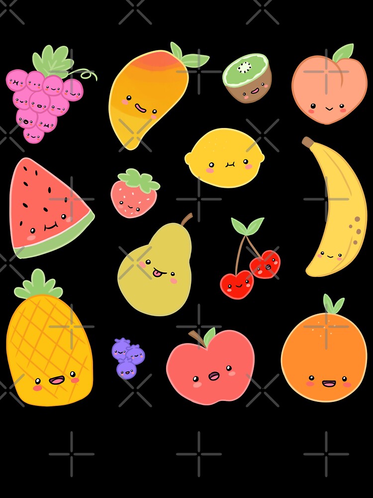 Kawaii fruits pattern by Yarafantasyart