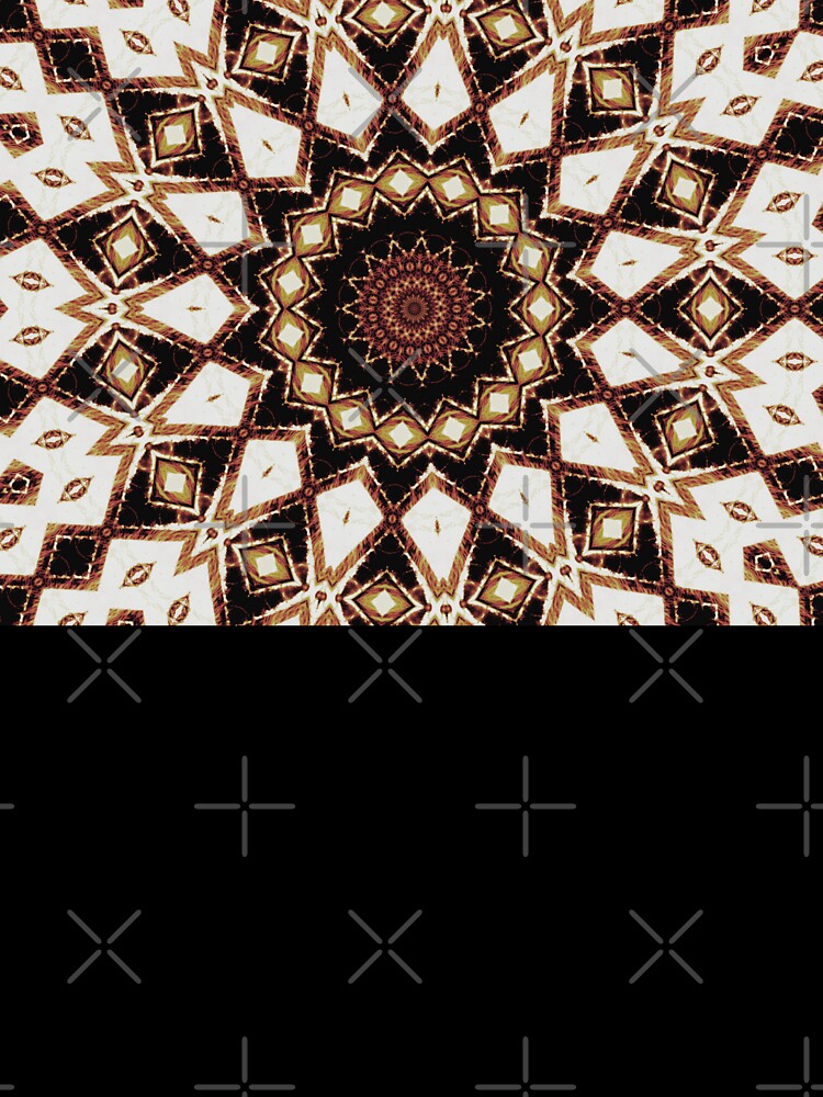 Brown Cream Gold Maroon Mandala Kaleidoscope A475A by byNicol