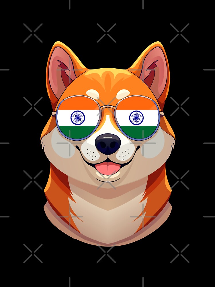 Vintage Patriotic Shiba Inu Indian Flag by DreamBrushy