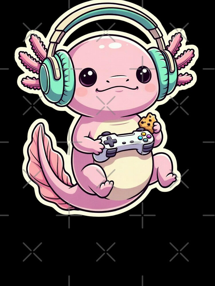 Cute Axolotl Gamer Art – Kawaii Video Game Lover by GrumpySableye T-Shirts, Hoodie, Sweatshirt | BlankRebels.com (Image 3)