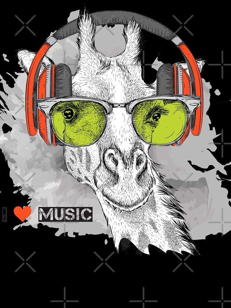 Giraffe I Love Music T-Shirts, Hoodie, Sweatshirt