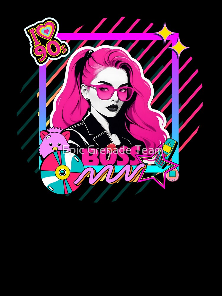 90s Boss Babe: Relive the Glam with a Retro Twist! by Epic Grenade Team T-Shirts, Hoodie, Sweatshirt (Image 3)