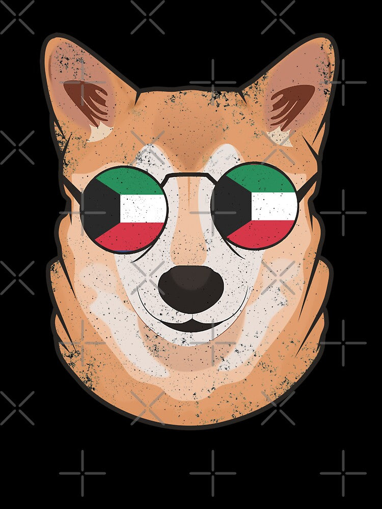 Vintage Patriotic Shiba Inu Kuwaiti Flag by feether-store