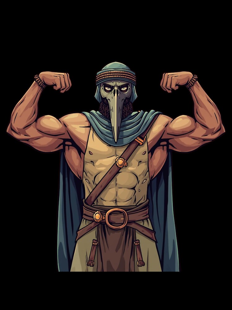 Buff Plague Doctor Flexing – Funny Gothic Gym Warrior Design by LintonGriffin T-Shirts, Hoodie, Sweatshirt (Image 3)