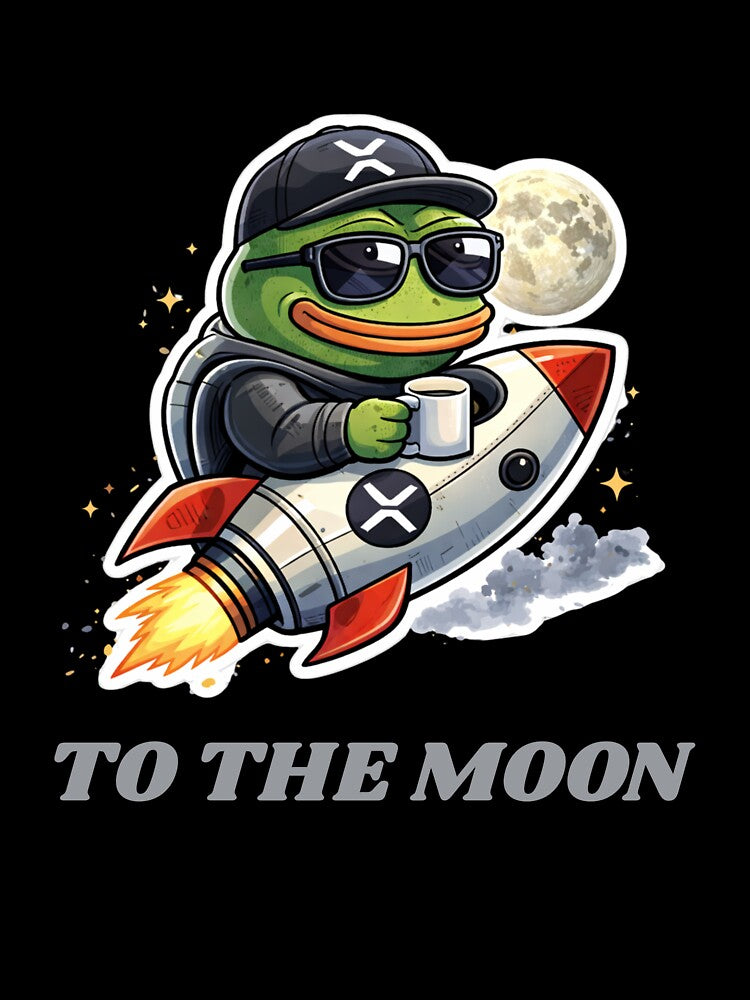 Pepe XRP Rocket To The Moon – Funny Crypto Meme Frog Coffee HODL Design by LintonGriffin T-Shirts, Hoodie,... (Image 3)