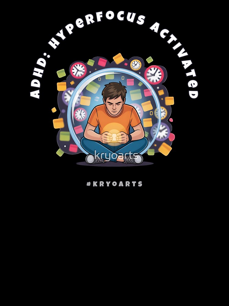 ADHD Hyperfocus Activated | Neurodivergent Focus Bubble Art by kryoarts T-Shirts, Hoodie, Sweatshirt (Image 3)