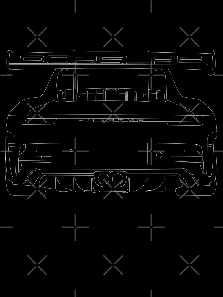 [NEW] Porsche 911 992 GT3RS Rear End Detailed Silhouette (White) T-Shirts, Hoodie, Sweatshirt