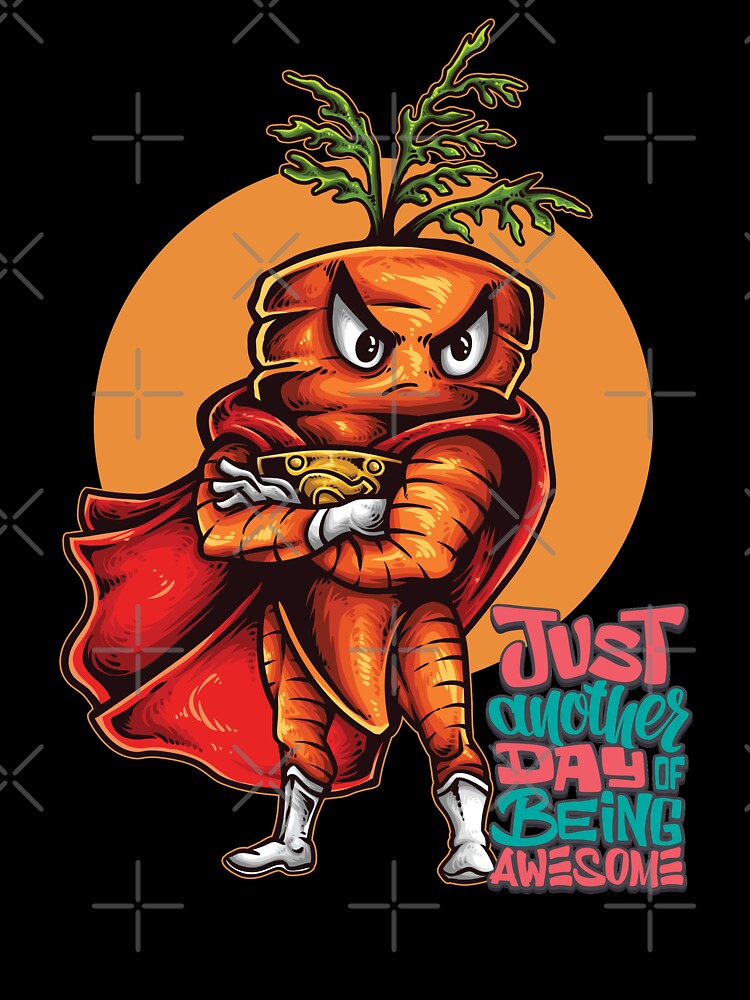 Just Another Day Being Awesome Superhero Carrot Foodie Superhero by ProjectX23 T-Shirts, Hoodie, Sweatshirt (Image 3)