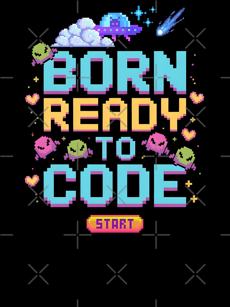 Born Ready to Code – Pixel Alien Glitch Cat by DreamVibeShirt T-Shirts, Hoodie, Sweatshirt | BlankRebels.com (Image 3)