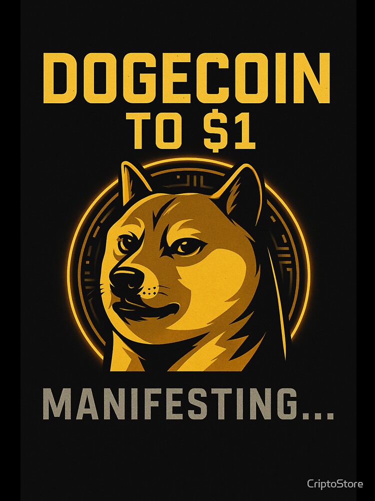 Dogecoin to $1 Manifesting - Funny Crypto Doge Neon Design by Crypto_Store