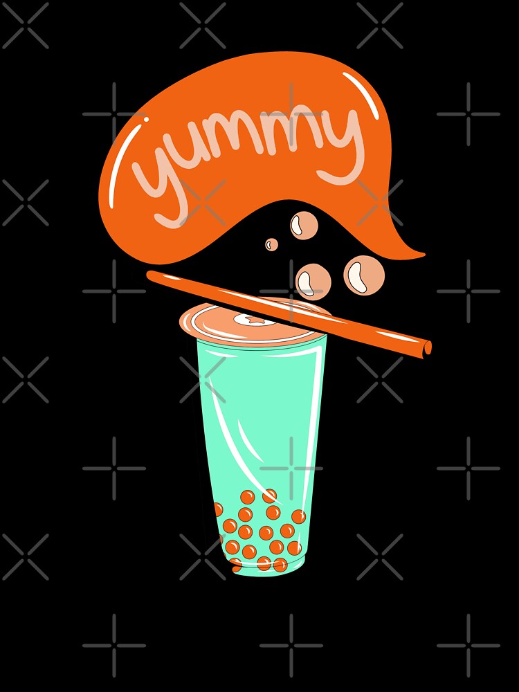 boba tea bubble milk matcha tea orange brown pattern by DesignYourWaystore T-Shirts, Hoodie, Sweatshirt (Image 3)