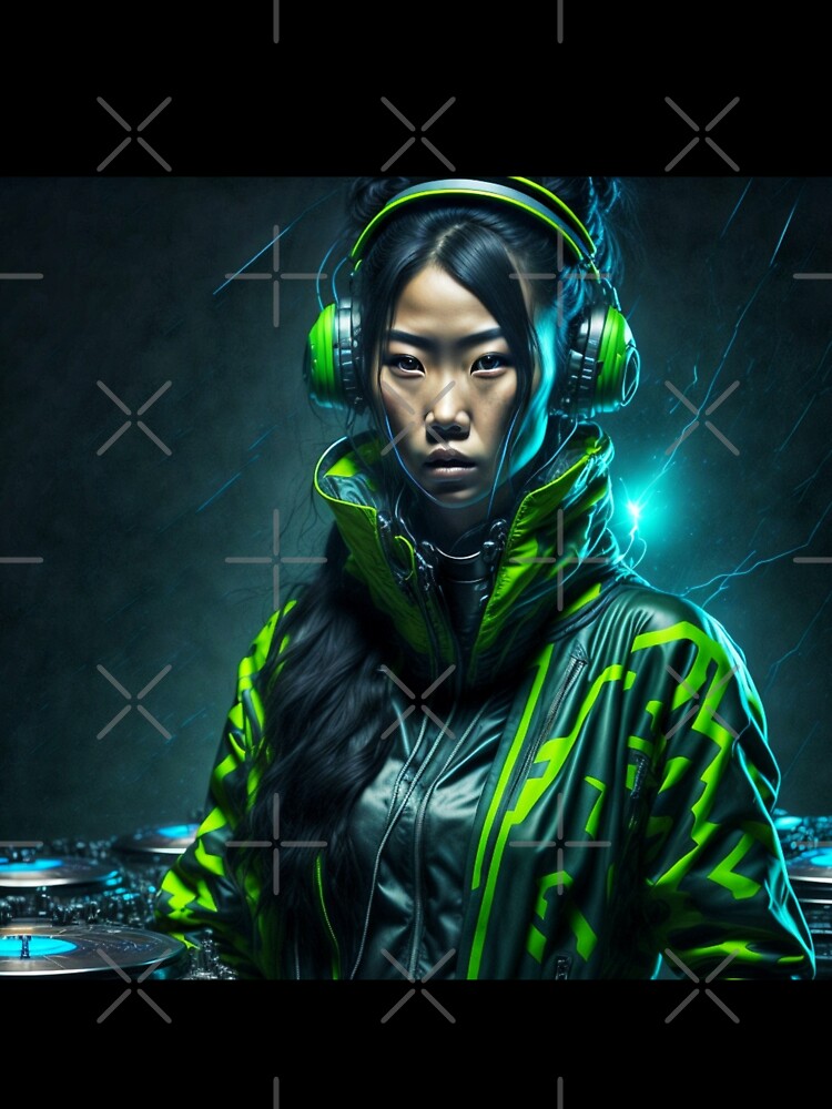 Future Female/Girl DJ with Rave headphones  by BLACK DRAGON STREET WEAR by Grin T-Shirts, Hoodie, Sweatshirt (Image 3)