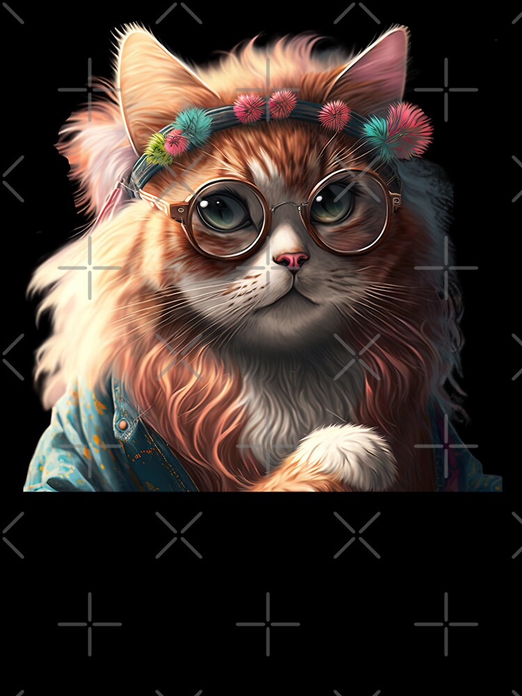 Hippy cat by AnimalArtPhotos T-Shirts, Hoodie, Sweatshirt | BlankRebels.com (Image 3)