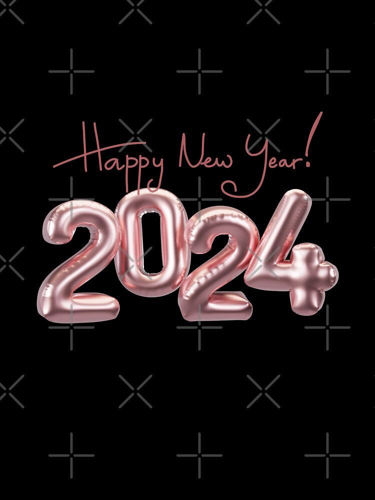 Happy new year 2024 shiny balloon by CreativaNook T-Shirts, Hoodie, Sweatshirt | BlankRebels.com (Image 3)