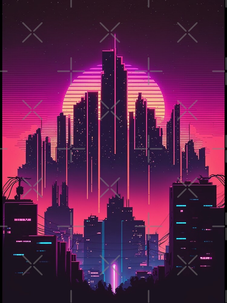 80s Vaporwave Neon skyline by RESToRAPTOR T-Shirts, Hoodie, Sweatshirt | BlankRebels.com (Image 3)
