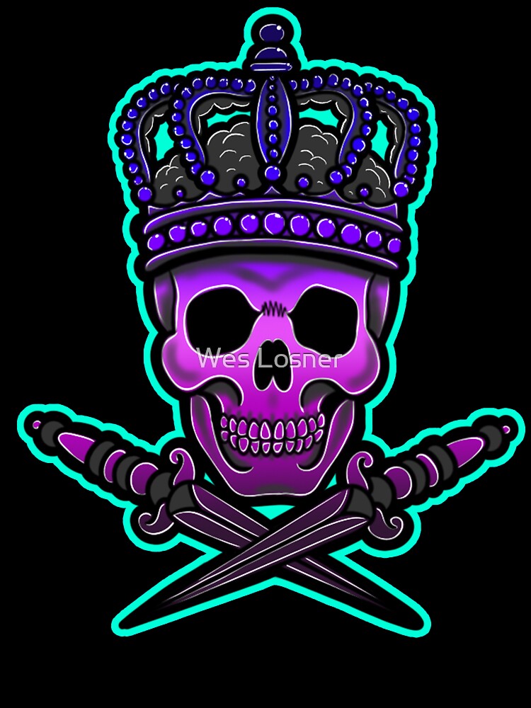 Traditional Skull and crown by Wes Losner T-Shirts, Hoodie, Sweatshirt | BlankRebels.com (Image 3)