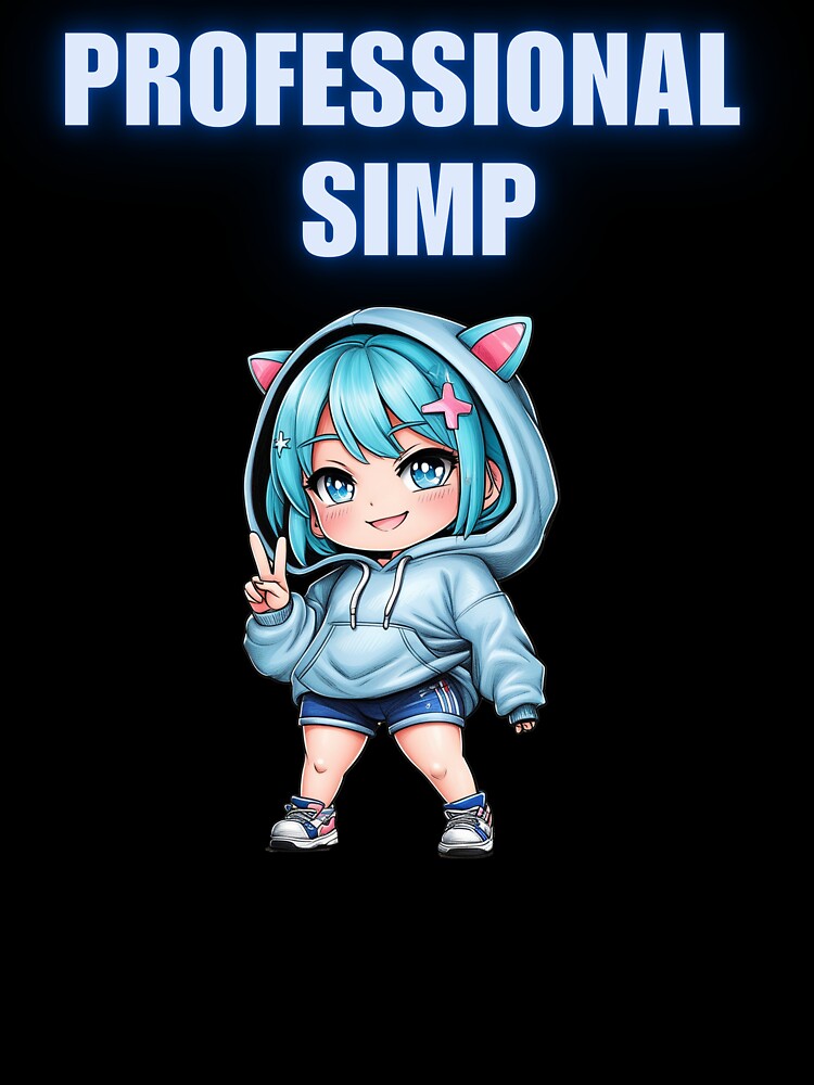 Professional Simp Cat Hoodie Chibi Waifu T-Shirt 2025 by AnimalMemeHub Sweatshirt | BlankRebels.com (Image 3)