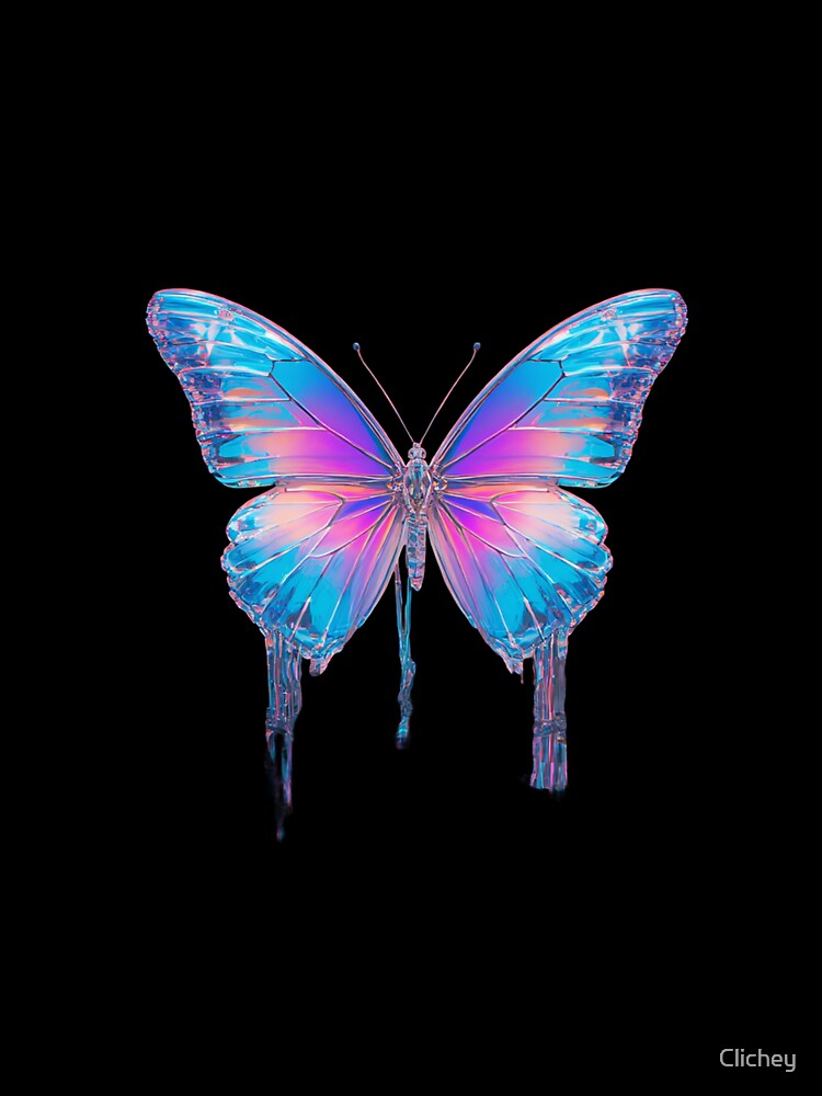 Holographic Cyber-Butterfly v1.0 by Clichey T-Shirts, Hoodie, Sweatshirt | BlankRebels.com (Image 3)