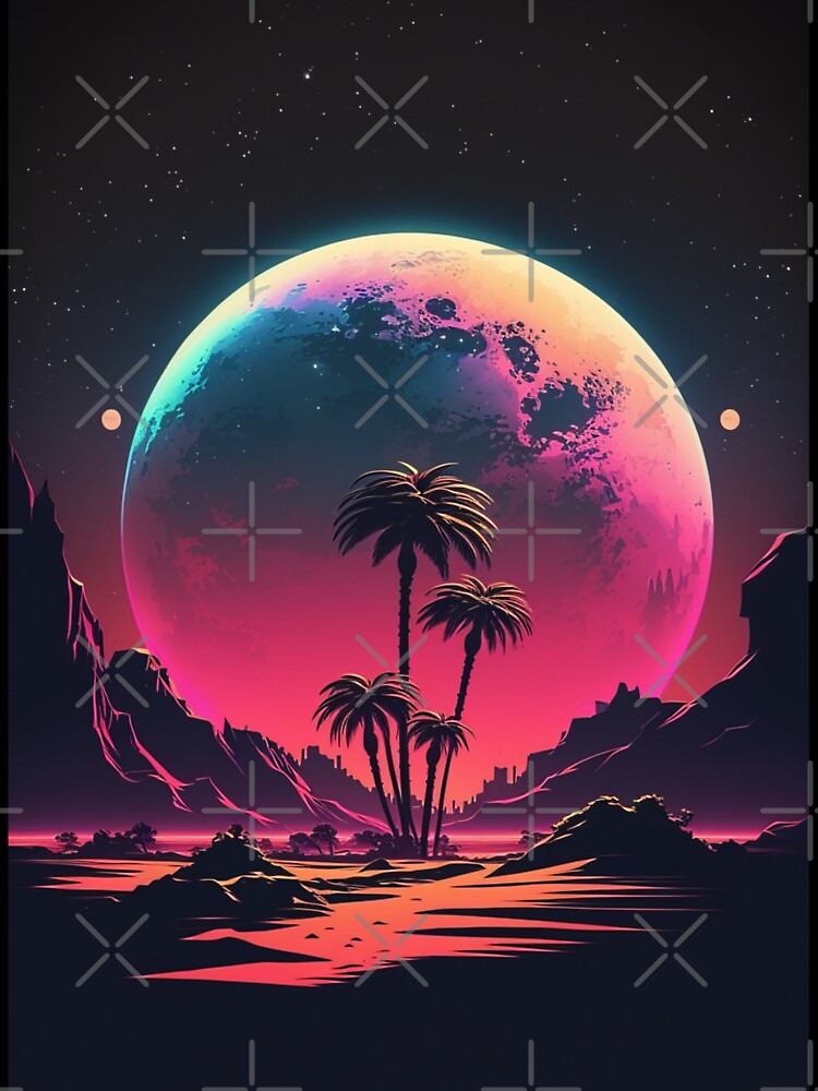 80s Vaporwave Moon by RESToRAPTOR T-Shirts, Hoodie, Sweatshirt | BlankRebels.com (Image 3)