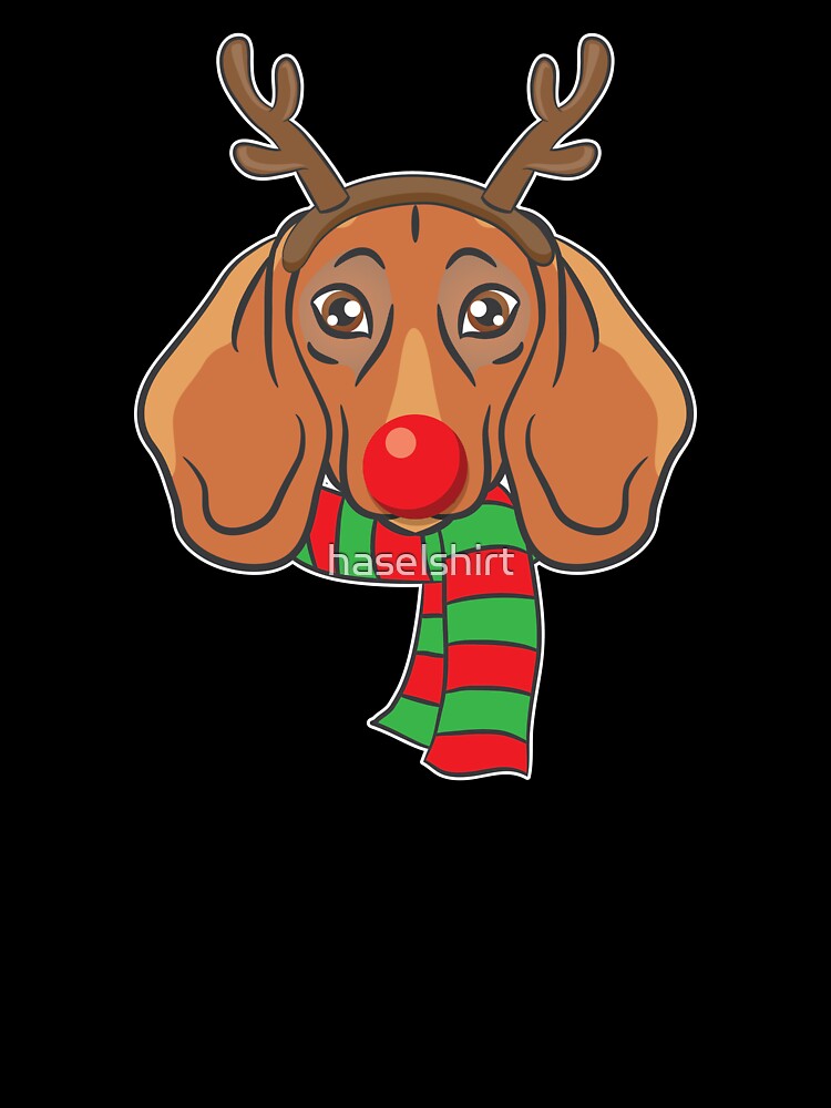Funny Christmas Dog Xmas Reindeer Dachshund Holiday Gift by haselshirt