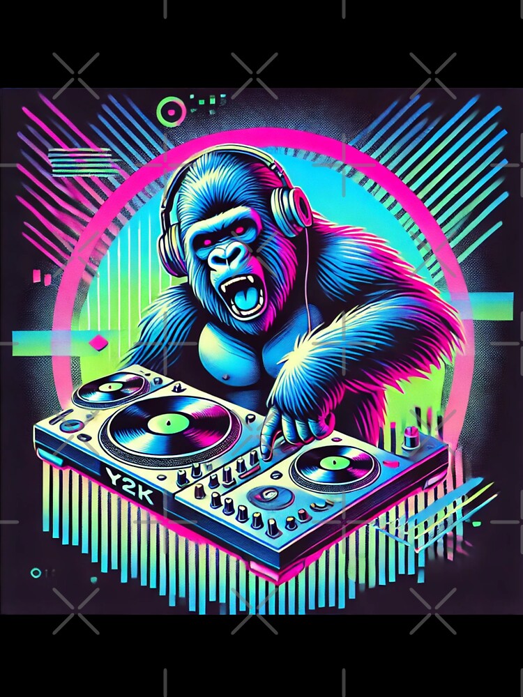 Neon Groove King Gorilla DJ by LizzyLooDoo Designs T-Shirts, Hoodie, Sweatshirt | BlankRebels.com (Image 3)