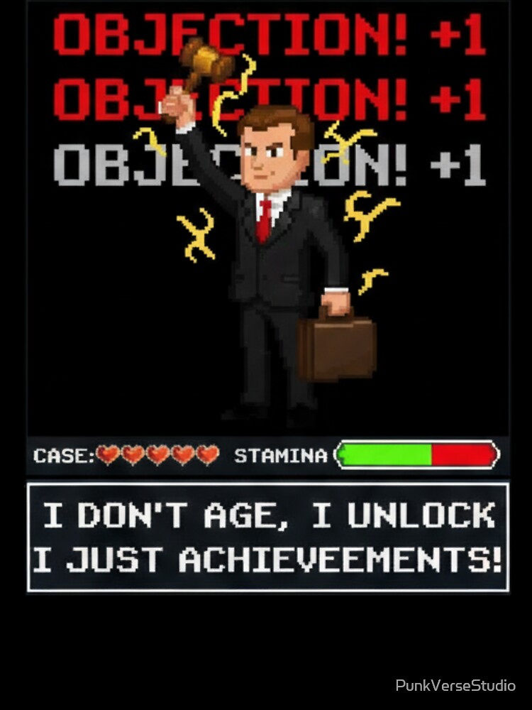 Pixel Lawyer Gamer – Retro 8 Bit Video Game Attorney with Funny Quote by PunkVerseStudio T-Shirts, Hoodie,... (Image 3)