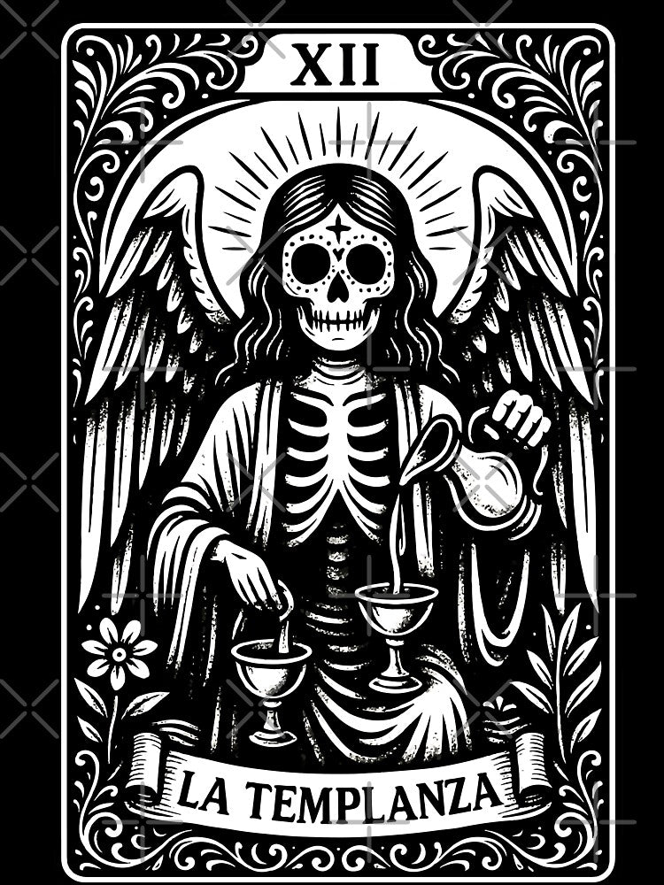 Temperance Tarot Card Print – Ornamental Black and White Art by  Ojo de Lilith T-Shirts, Hoodie, Sweatshirt (Image 3)