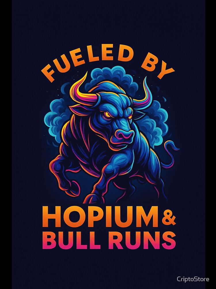 Fueled by Hopium & Bull Runs - Neon Crypto Bull Meme Design by Crypto_Store T-Shirts, Hoodie, Sweatshirt (Image 3)